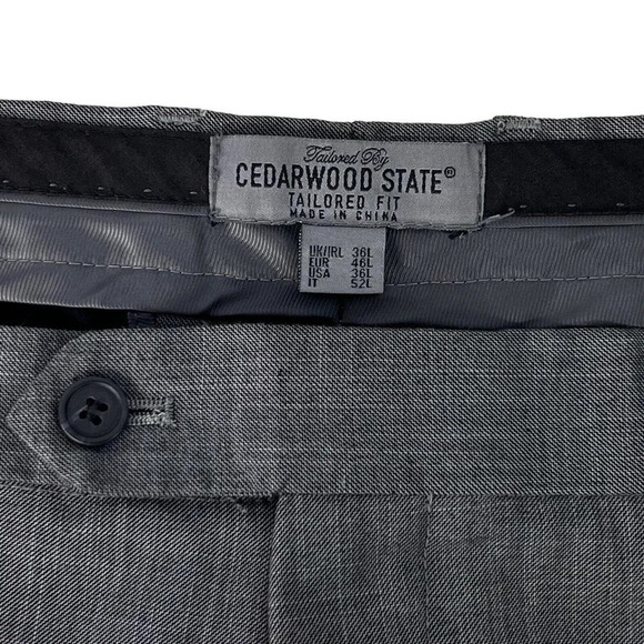 Cedar Wood State Mens Slacks Gray Dress Pants Straight Leg Size 36L Long 36x33 - Picture 5 of 8